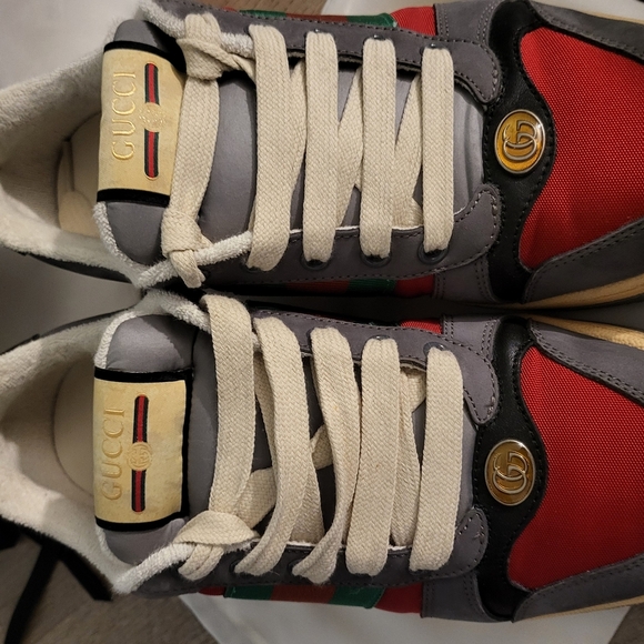 Gucci Men's Gray and Red Sneakers - Picture 5 of 15